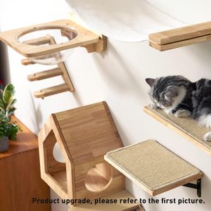 Rascador de Pared para Gatos en Forma de Casa, de Madera, con Múltiples Entradas, para Uso en Interiores - Product Image 3