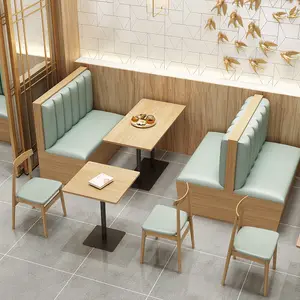 Bancs de <span class=keywords><strong>restaurant</strong></span> en bois personnalisables avec table intégrée - Product Image 2
