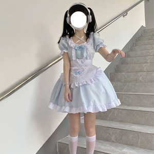 Disfraz de Cosplay de Alice Soft Girl Anime, Vestido de Lolita Japonesa Azul Cielo, Disfraz de Mujer para Juego de Roles, Primavera 2025 - Product Image 4