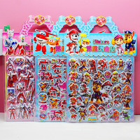 Autocollants de déguisement de princesse pour enfants, autocollants 3D à double couche, motifs de dessins animés en relief, designs anime dorés, imperméables en PVC/PET/EVA