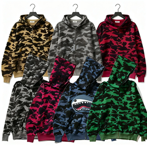 Felpe con Zip Integrale Bapaes 2026, Alta Qualità, Stile Bath <span class=keywords><strong>Ape</strong></span> Y2k Shark, 100% Cotone, Unisex per Uomo e <span class=keywords><strong>Donna</strong></span> - Product Image 1