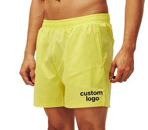 Shorts de sport décontractés pour hommes, personnalisés, mi-élastiques, en tricot uni, séchage rapide, avec poches latérales, légers et respirants, pour la gym et la course à pied - Product Image 1