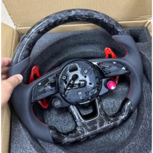 Volante Deportivo YLD Estilo Competición Negro para Audi <span class=keywords><strong>R8</strong></span> 2017 2020 2021 <span class=keywords><strong>2022</strong></span> 2023 2024 de Fibra de Carbono, Admite Personalización - Product Image 1