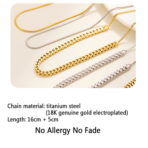 Pulsera de Acero de Titanio de Moda, Chapada en Oro de 18K, Cadena Simple y Versátil para Mujer, Sin Decoloración, Sin Alergias - Product Image 3