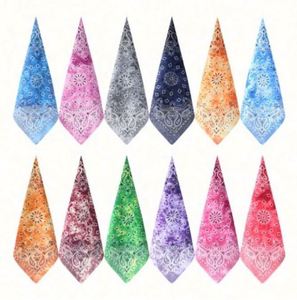 Custom square Cotton Printed <b>Small</b> Handkerchief Cotton Polyester square Bandana for Outside Sport - Product Image 2