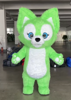 Vente en gros, promotion spéciale fêtes et vacances, costume de mascotte gonflable renard vert pour adulte, idéal pour les soirées et événements.