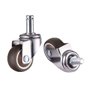 Ruedas giratorias para silla Zhan Han de 1.5 y 2 pulgadas, de TPE cromado, silenciosas, para muebles de oficina, escritorio y mesa. - Product Image 1