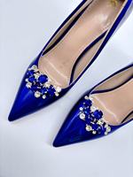 Accessoire de mariage de luxe fait à la main DIY talons de chaussures en cristal amovibles Clips de strass en diamant chaussures supérieures décoration boucle Clip
