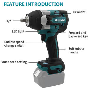 Clé à chocs au lithium-ion sans balais <span class=keywords><strong>18V</strong></span> DTW700 à couple élevé 1000Nm Moteur sans balais Conception portable Clé à usage domestique et industriel - Product Image 5
