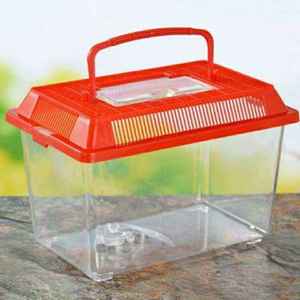 Petit aquarium moderne en plastique durable pour poissons rouges et tortues, design respirant, transparent, capacité de 1L, utilisation intérieure/extérieure - Product Image 1