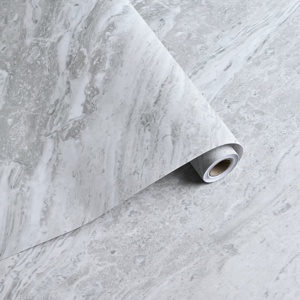 ORON Sticker mural en vinyle PVC imperméable auto-adhésif épais 3D gris béton mat moderne pour salon - Product Image 1