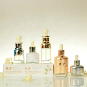 Bouteille en verre vide ronde rechargeable, blanche brillante, pour emballage cosmétique, bouteille d'huile essentielle - Product Image 6