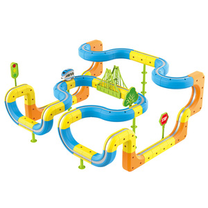 108PCS Magnetic Track Car stem Building Blocks Set Montessori Education Toy Electric Levitation <strong>Small</strong> Train Diy Slot Toy - Product Image 1