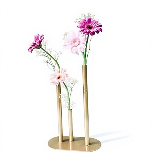 Top selling Minimalist Stainless steel Tabletop <b>Vases</b> Gold Finish Decorative for home & office wedding centerpiece decoration - Product Image 1