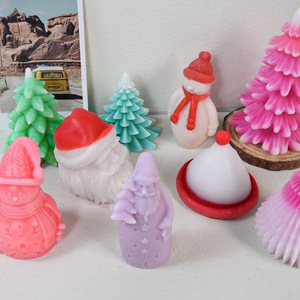 Arbre de noël bonhomme de neige Silicone moule ensemble bricolage bougies parfumées plâtre décor cire artisanat enchanté noël Silicone moules - Product Image 2