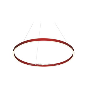 Colección de moda, decoración del hogar, anillo de luz LED, luz colgante nórdica, 60cm de diámetro, 24 pulgadas, anillo blanco arriba-abajo, luminaria lineal LED - Product Image 3