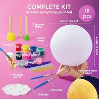 Veilleuse planète lune peinte à la main 3D DIY Création personnalisée avec lumière LED blanche pour étude
