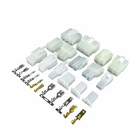 Set soket steker konektor 2.8mm, 2/3/4 cara Pin Pria & Wanita dengan kawat untuk kawat mobil Motor