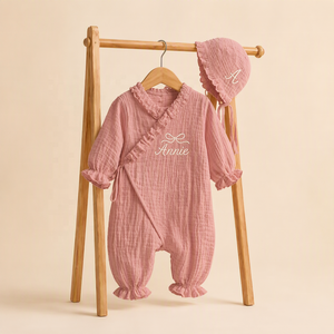 Tutina per Neonati Kaiyue Personalizzata in Cotone, Set 2 Pezzi con Ricami e Volant - Product Image 5