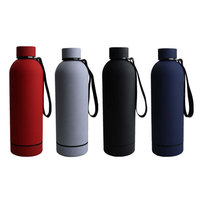 Botol Air Stainless Steel 16oz dengan Filter & Tali Pegangan, Desain Stylish, Warna & Logo Custom untuk Penggunaan Sekolah & Kantor