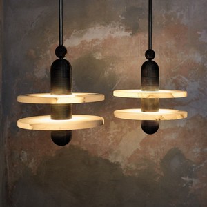 Lampe suspendue en marbre minimaliste nordique, 18cm, ronde, LED, à tête unique, pour salle à manger, chambre à coucher, hôtel, luminaire - Product Image 2