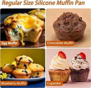 MUYULINS Factory 12/24 Cup LFGB Platinum Grade Non-Stick BPA-Free Standard Silicone Brownie Cupcake Pan Muffin <b>Tin</b> <b>Cake</b> Baking - Product Image 6