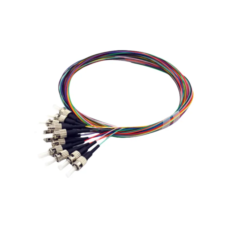 Cable de conexión de fibra óptica para interiores Ftth 0,9mm SM OM3 OM4 ST/FC/LC/SC APC/UPC conector 12 colores St fiber pigtail