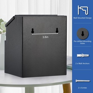 Boîte à suggestions en métal avec serrure, boîte à dons murale avec porte-clés, équipée d'un porte-panneau en acrylique - Product Image 5