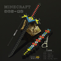 Épée de diamant Minecraft Steam Game, épée pixelisée 22 cm, épée entièrement métallique, porte-clés, objet de collection, artisanat métallique très vendu