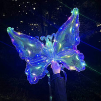 Vente flash - Ballons décoratifs en forme d'ailes de papillon transparents et lumineux à LED, colorés, pour Pâques, anniversaires, jouets pour adultes