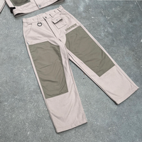 Survêtement tactique de randonnée pour homme avec logo brodé personnalisé, veste coupe-vent, pantalon cargo, survêtement patchwork, survêtement de créateur
