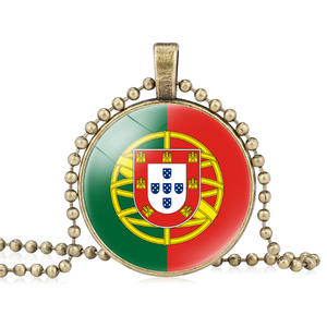 HOTSALE 2026 YYN 287 Landen Nationale Vlag Ontwerp Glazen Koepel Cabochon Hanger Legering Schakelketting Verzilverd Charm Ketting - Product Image 1