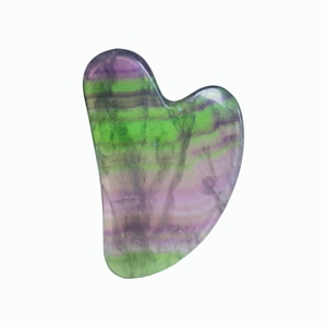 Herramienta Gua Sha de Fluorita Arcoíris Natural, Raspador de Piedra para Masaje Facial en Forma de Corazón - Product Image 2