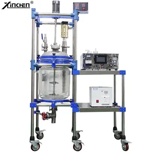 500mL 1L 5L 10L 20L 50L 100L 200L Lab Pilot Batch Vessel Agitator Tank Double Layer Jacketed Glass Reactor