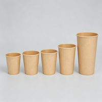 Gobelets jetables en papier kraft recyclable à paroi simple avec revêtement en verre, 8oz, 10oz, 12oz, 16oz, 20oz, pour café et thé, avec couvercle – Vente en gros