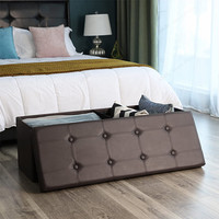 Moderne élégant imperméable PVC cuir pliant long tabouret de rangement pour salon chambre usine vente en gros