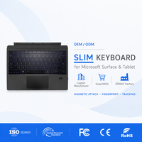 Clavier sans fil arabe personnalisé avec rétroéclairage 7 couleurs, pavé tactile et étui pour Surface 3/4/5/6/7, inclinaison réglable, touches multimédias, ultra