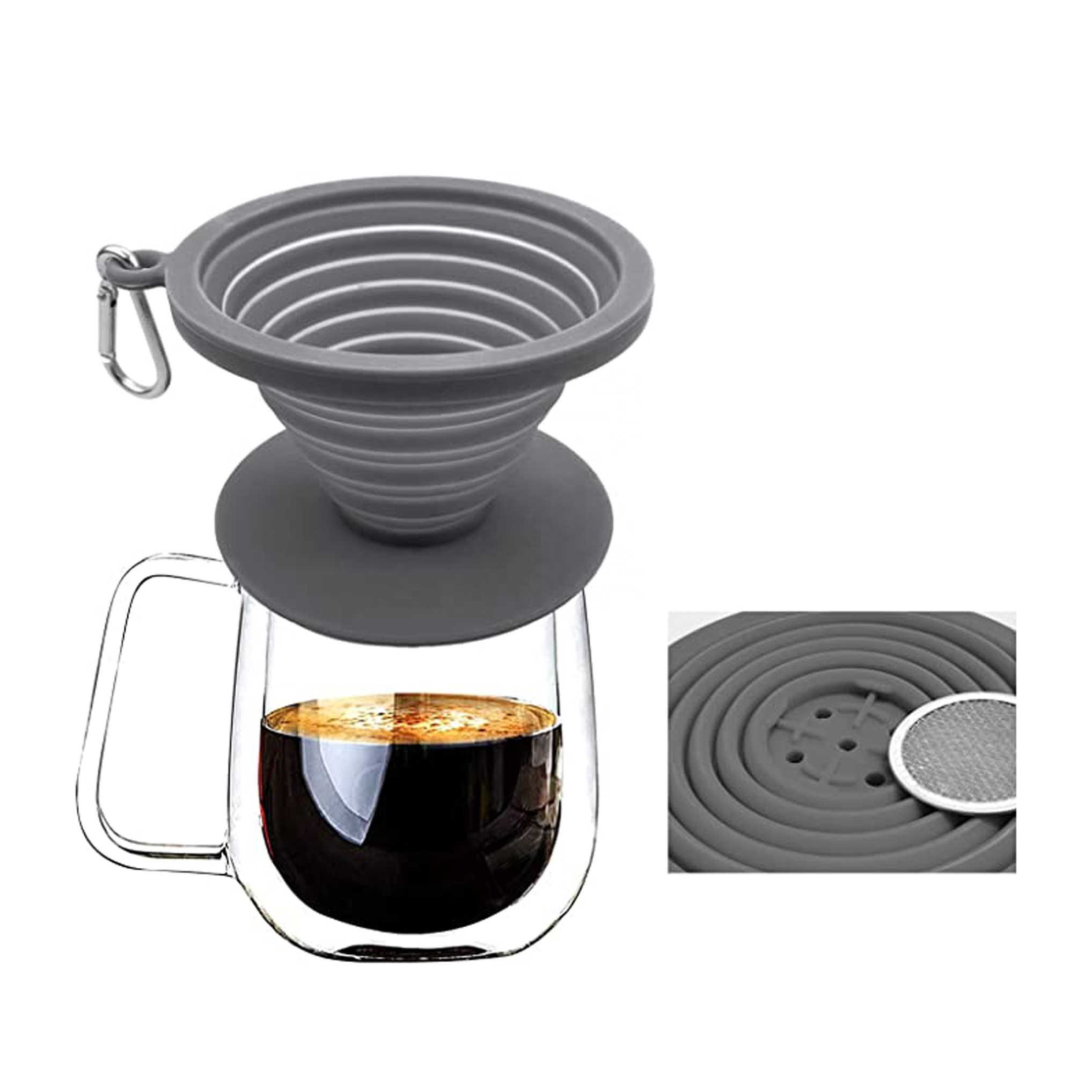 Новинка, силиконовая складная многоразовая Кофеварка без бисфенола А, портативная кофеварка для разлива кофе