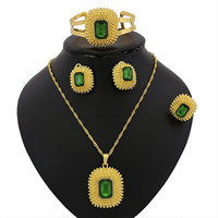 Zhuerrui femmes rond mariage mode collier ensembles de bijoux or éthiopie érythrée Habesha rouge cristal ensemble de bijoux HD17071801