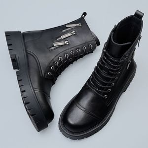 High Top Chelsea <b>Boots</b> for Men Casual Work in Trendy Design High Heel Rubber Upper Breathable Waterproof Anti-slip - Product Image 3