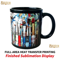 Prix d'usine, vente en gros, mugs en céramique fluorescents créatifs de 11 oz, personnalisables, impression par sublimation, logo personnalisé, gravure au laser