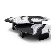 Table basse de luxe en marbre Nero Marquina, tables basses en pierre