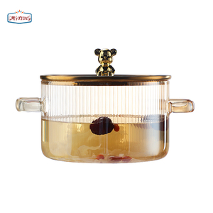 Marmite en verre borosilicate de haute qualité pour la cuisine domestique, idéale pour soupes, ragoûts, <span class=keywords><strong>nouilles</strong></span> instantanées et lait, avec deux poignées - Product Image 6