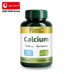 Fabricante de Suplementos Nutracéuticos de Calcio con Vitamina D3 Sin Gluten para el Soporte Óseo 1200 mg 120 Cápsulas Blandas - Product Image 1