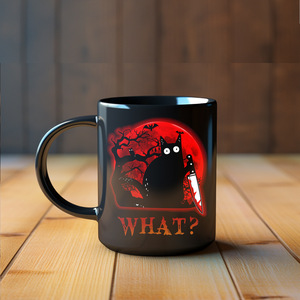 Taza con Diseño de Gato Negro Temática de Halloween de Agosto, Estilo Moderno Minimalista, Resistente a Altas Temperaturas, Apta para Microondas, con Asa, Regalo de Cumpleaños - Product Image 3