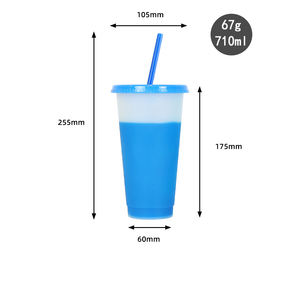 Gobelet changeant de couleur sensible à la température extérieure, 710 ml, bouteille d'eau portable pour le sport et la remise en forme - Product Image 4