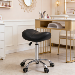 Silla de Salón Profesional de Cuero Sintético, Giratoria, con Ruedas, Bomba Hidráulica, para Peluquería, Estudio, Uso Profesional - Product Image 4