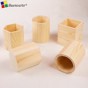 Buenoarte – Pot à pinceaux et porte-stylos écologique en bois, base en mosaïque, pour loisirs créatifs, peinture, décoration, atelier, 8x10cm - Product Image 4