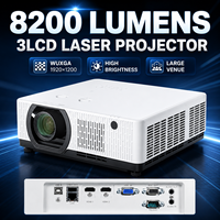 Projecteur laser WUXGA haute luminosité 8200 lumens 3LCD avec installation à 360 degrés et déplacement de l'objectif