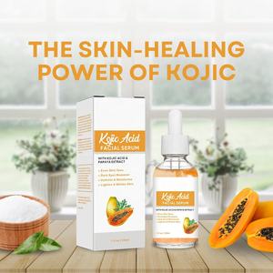 Sérum éclaircissant <span class=keywords><strong>pour</strong></span> le <span class=keywords><strong>visage</strong></span> à l'huile d'acide kojique biologique à base de plantes avec acide hyaluronique et vitamine C, hamamélis et <span class=keywords><strong>aloe</strong></span> <span class=keywords><strong>vera</strong></span> - Product Image 2